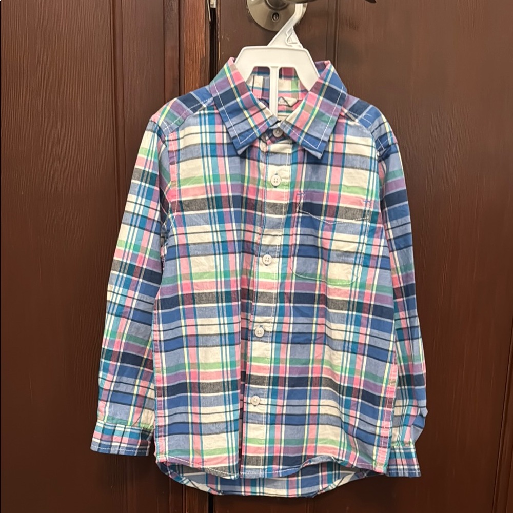 Place Blue and Pink Plaid Button Down Shirt